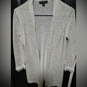 Ann Taylor Cream Open-Front Cardigan